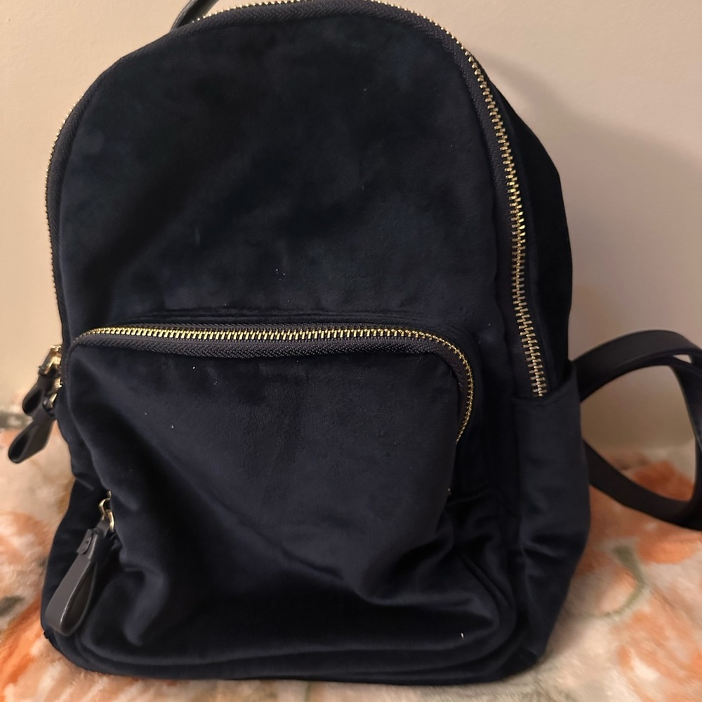 MMS Design Studio dark blue Velvet Backpack